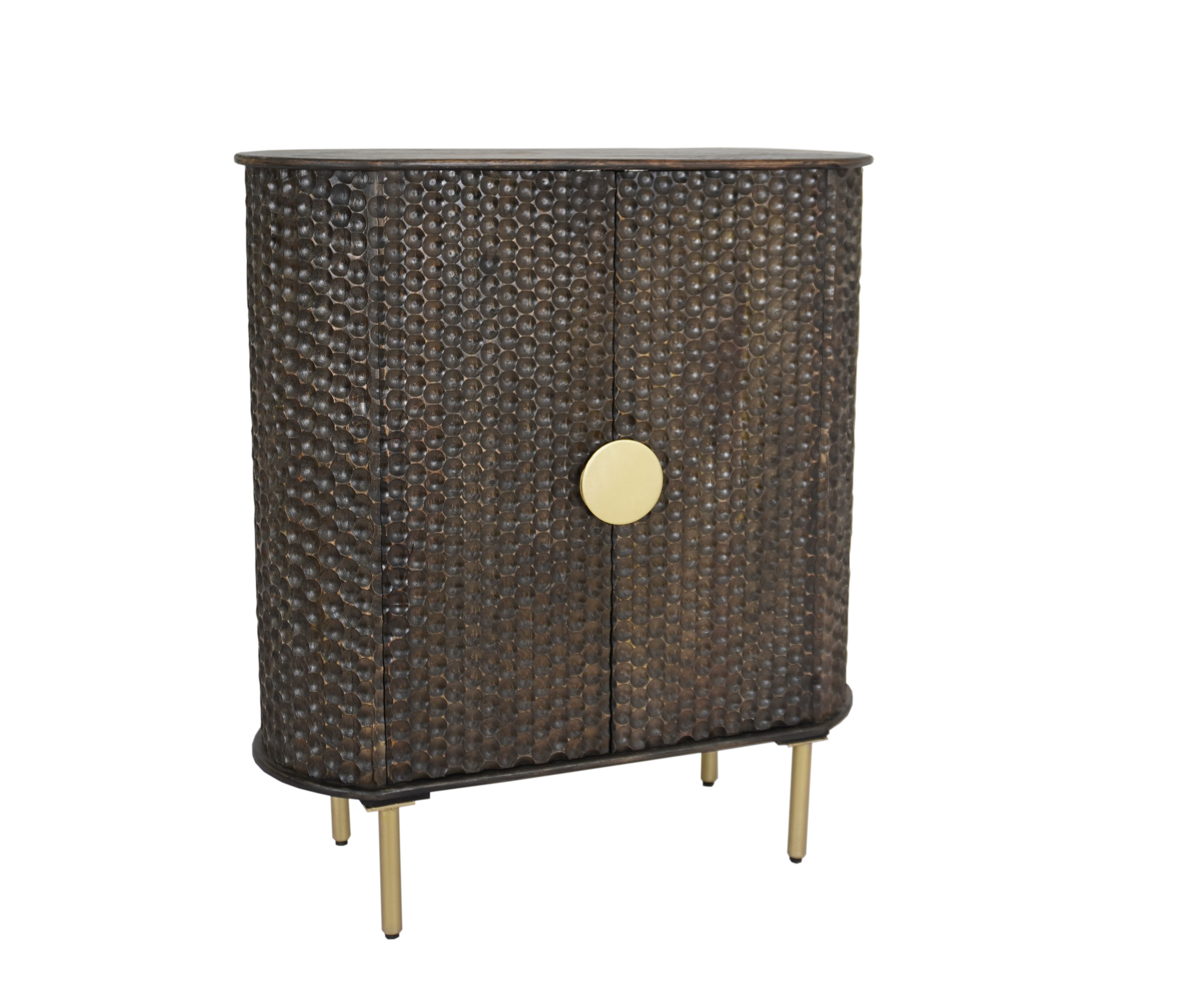 Textured Copper Bar Cabinet